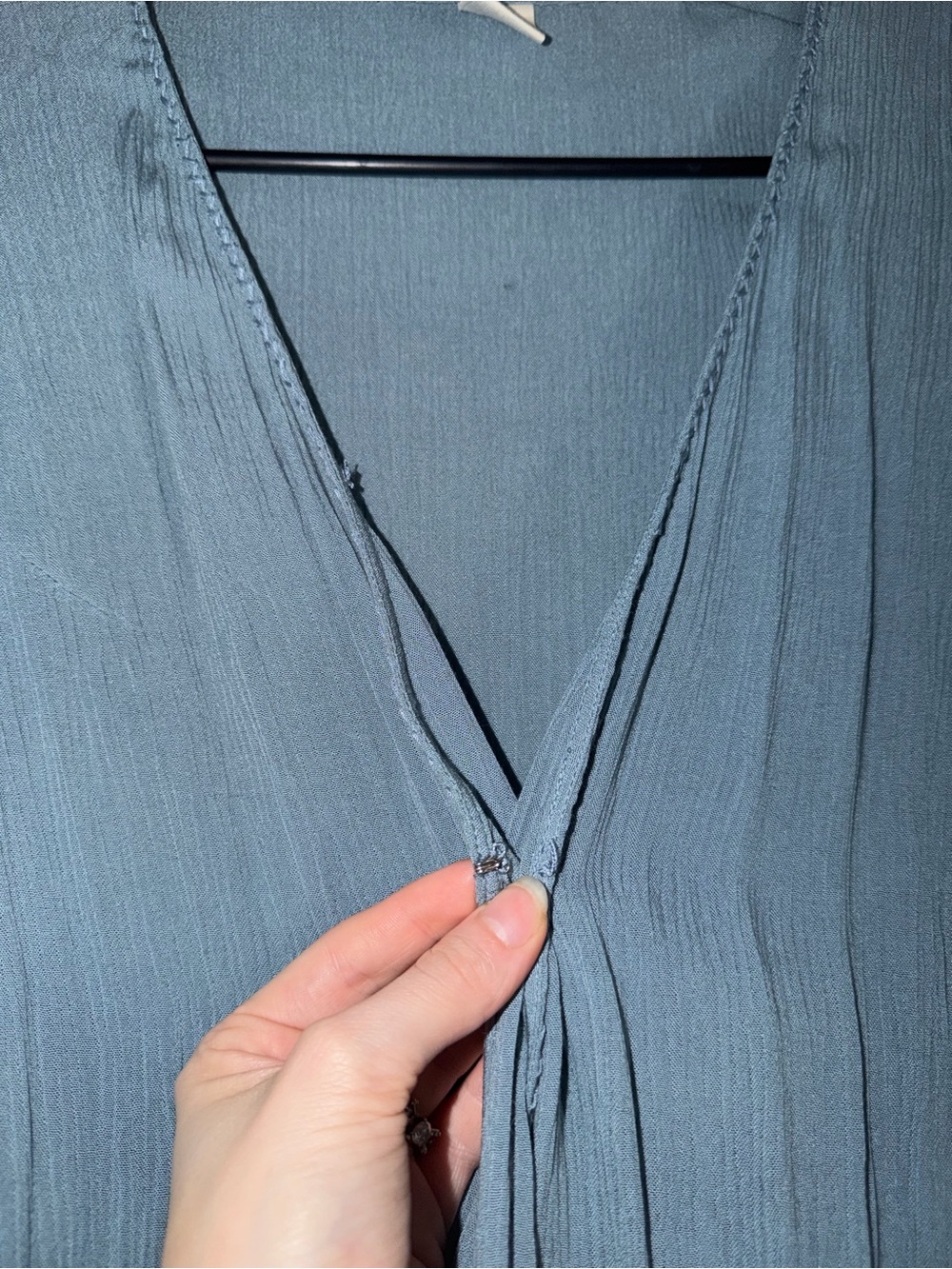 Soft Blue Short Sleeve Wrap Dress - Picture 7 of 9